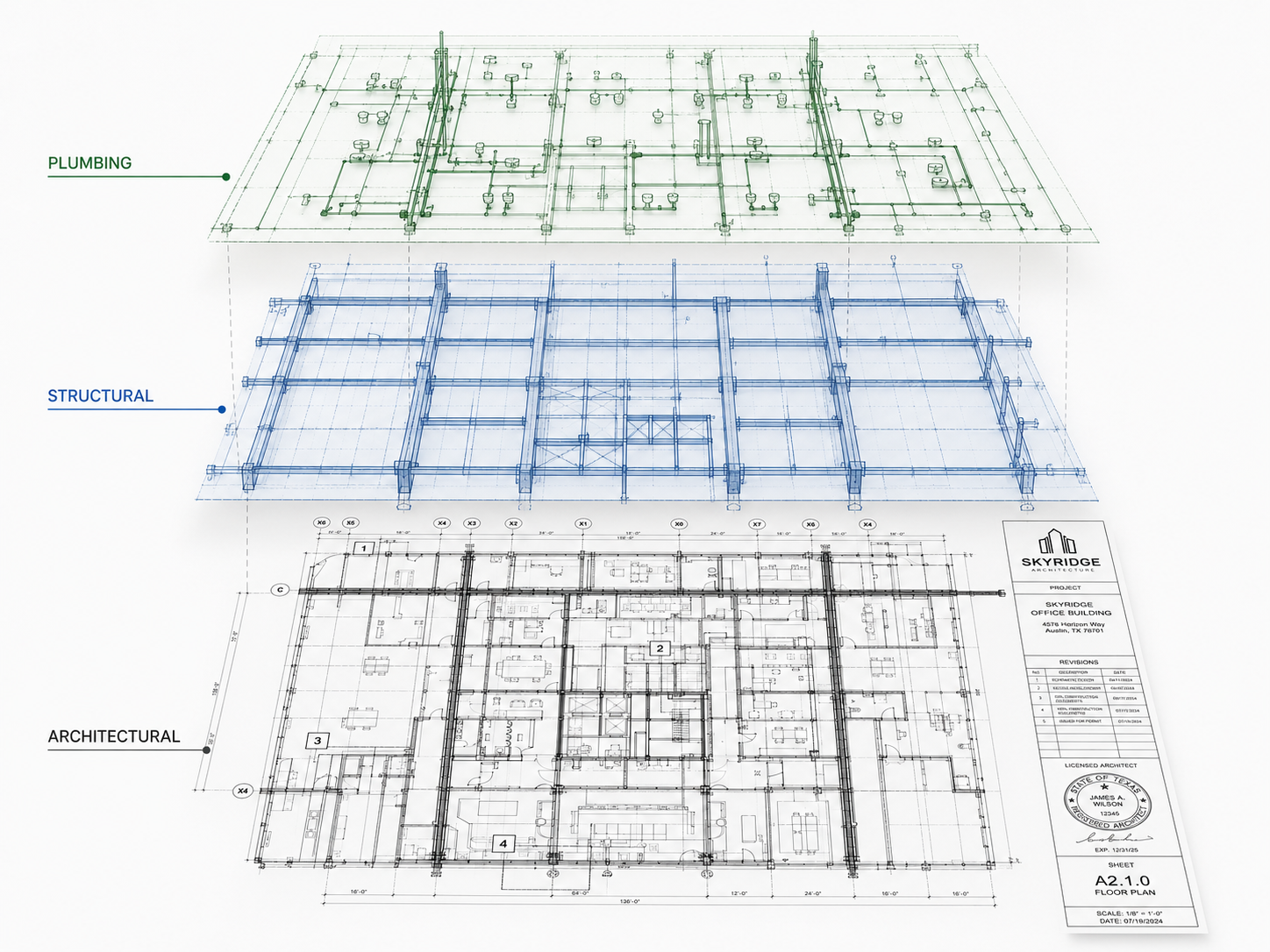 Construction floor plan reviewed by Clash Nexus AI